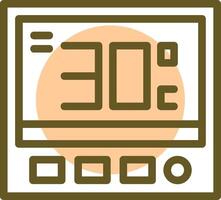 Thermostat Linear Circle Icon vector