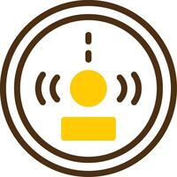 Carbon Monoxide Detector Yellow Lieanr Circle Icon vector