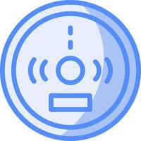 Carbon Monoxide Detector Line Filled Blue Icon vector