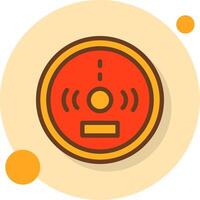 Carbon Monoxide Detector Filled Shadow Circle Icon vector