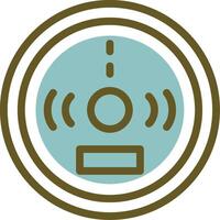 Carbon Monoxide Detector Linear Circle Icon vector
