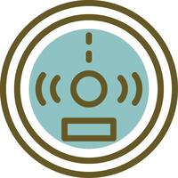 Carbon Monoxide Detector Linear Circle Icon vector