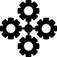 Gears symbolizing collaboration Glyph Icon vector