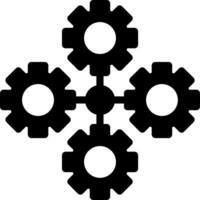 Gears symbolizing collaboration Glyph Icon vector