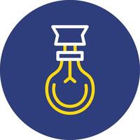 Light Bulb Dual Line Circle Icon vector