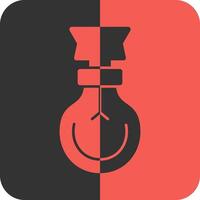 Light Bulb Red Inverse Icon vector