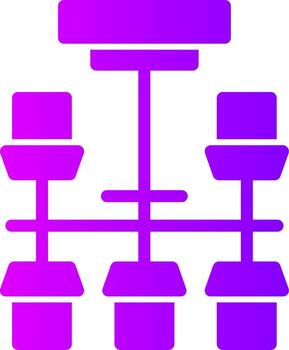 Chandelier Solid Multi Gradient Icon vector
