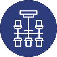 Chandelier Outline Circle Icon vector