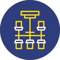 Chandelier Dual Line Circle Icon vector