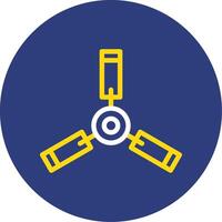 Ceiling Fan Dual Line Circle Icon vector