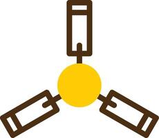 Ceiling Fan Yellow Lieanr Circle Icon vector