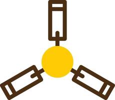 Ceiling Fan Yellow Lieanr Circle Icon vector