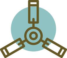 Ceiling Fan Linear Circle Icon vector