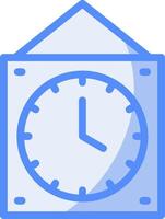 Wall Clock Line Filled Blue Icon vector