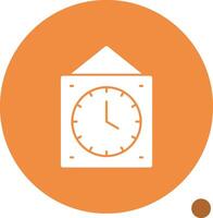 Wall Clock Glyph Shadow Icon vector