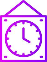 Wall Clock Linear Gradient Icon vector