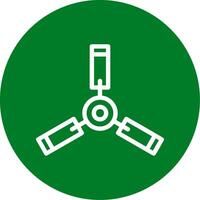 Ceiling Fan Outline Circle Icon vector