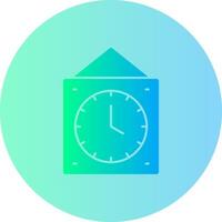 Wall Clock Gradient Circle Icon vector