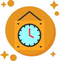 Wall Clock Tailed Color Icon vector