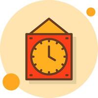 Wall Clock Filled Shadow Circle Icon vector