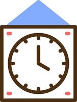 Wall Clock Color Filled Icon vector