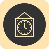 Wall Clock Linear Round Icon vector