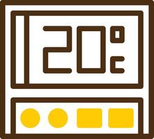 Thermostat Yellow Lieanr Circle Icon vector