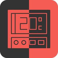 Thermostat Red Inverse Icon vector