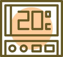 Thermostat Linear Circle Icon vector