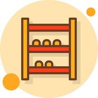 Shoe Rack Filled Shadow Circle Icon vector