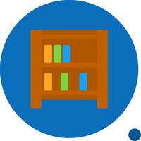 Bookshelf Flat Shadow Icon vector