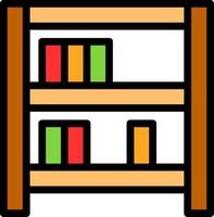 Bookshelf Line Filled Icon vector