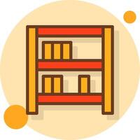 Bookshelf Filled Shadow Circle Icon vector