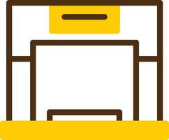 Fireplace Yellow Lieanr Circle Icon vector