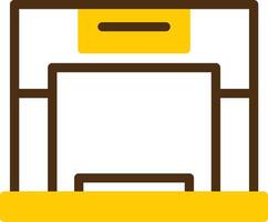 Fireplace Yellow Lieanr Circle Icon vector