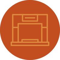 Fireplace Line Multi color Icon vector