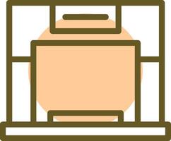 Fireplace Linear Circle Icon vector