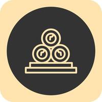 Firewood Linear Round Icon vector