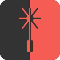 Chimney Brush Red Inverse Icon vector