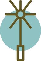 Chimney Brush Linear Circle Icon vector