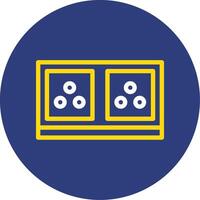 Electric Socket Dual Line Circle Icon vector
