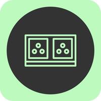 Electric Socket Linear Round Icon vector