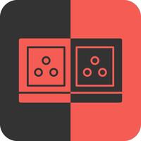 Electric Socket Red Inverse Icon vector