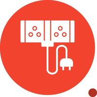 Extension Cord Glyph Shadow Icon vector