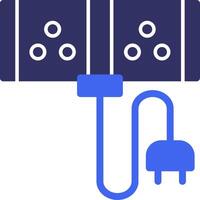 Extension Cord Solid Two Color Icon vector