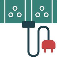 Extension Cord Line Circle Icon vector