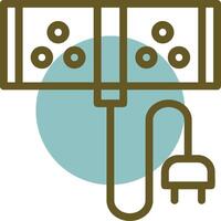 extensión cable lineal circulo icono vector