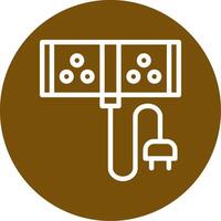 Extension Cord Outline Circle Icon vector