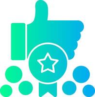 Hand with a badge for participation Solid Multi Gradient Icon vector