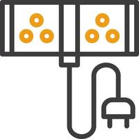 Extension Cord Glyph Two Color Icon vector